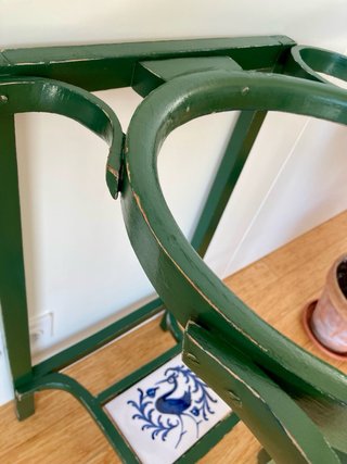 Lavabo Mueble Palanganero Antiguo Restaurado Verde