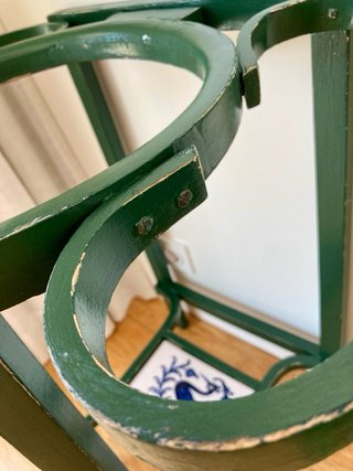 Lavabo Mueble Palanganero Antiguo Restaurado Verde