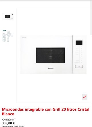 Forno a microonde da incasso Johnson