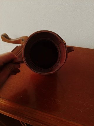 Jarrón decorativo hojas pintadas a mano