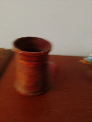 Jarrón decorativo hojas pintadas a mano