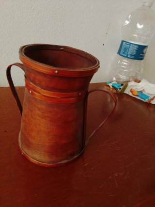 Jarrón decorativo hojas pintadas a mano