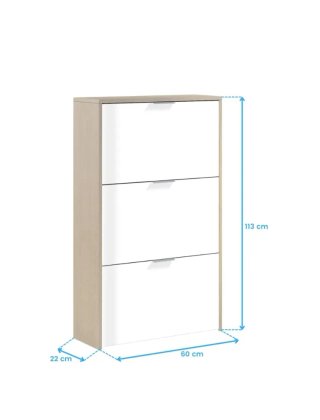 Habitdesign Zapatero 3 Puertas Blanco/Madera