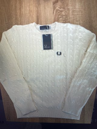 Jersey Fred Perry Blanco Trenzado