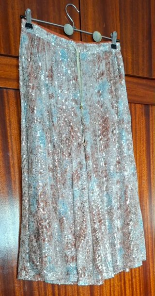 Pantalones Meisie lentejuelas pata ancha Talla S