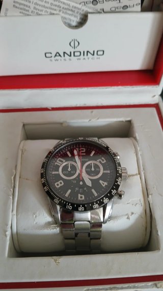Reloj suizo Candino, Cronógrafo, cristal zafiro.