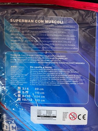 Disfraz Superman 3-4 años PRODUCTO ORIGINAL DC
