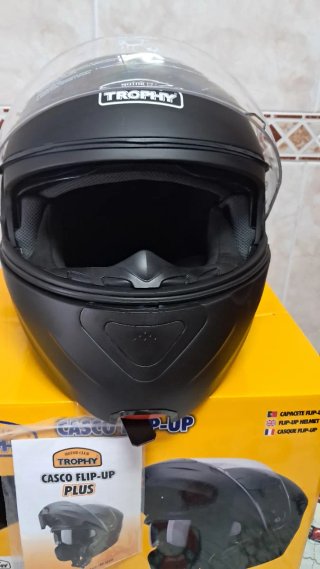 Casco Moto Trophy Flip-Up Talla M Negro Mate