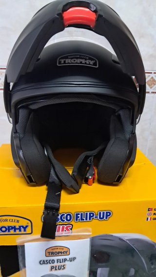 Casco Moto Trophy Flip-Up Talla M Negro Mate