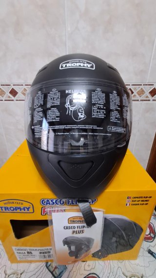 Casco Moto Trophy Flip-Up Talla M Negro Mate