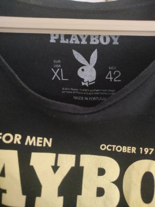 Camiseta Zara Playboy Talla XL Negra