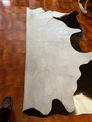 Alfombra Piel Vaca Marrón y Blanca