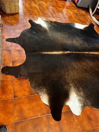 Alfombra Piel Vaca Marrón y Blanca