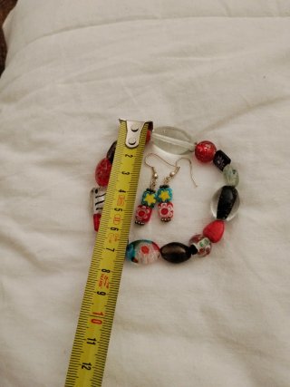 Conjunto Pulsera y Pendientes Cristal Murano