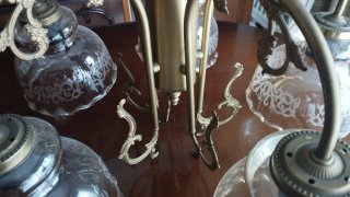 Lámpara de techo antigua cristal y metal