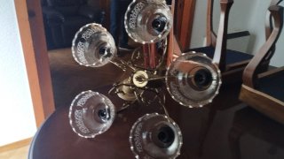Lámpara de techo antigua cristal y metal