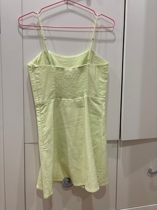 Vestido corto ZARA verde lima