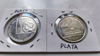 Lote 2 monedas 5 euros plata Portugal