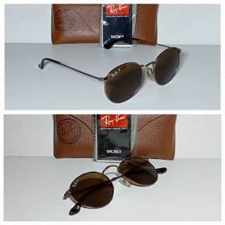 Ray-Ban Round Metal Polarizadas Marrón/Dorado