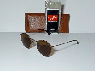 Ray-Ban Round Metal Polarizadas Marrón/Dorado
