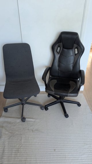 Silla giratoria estudio tela gris