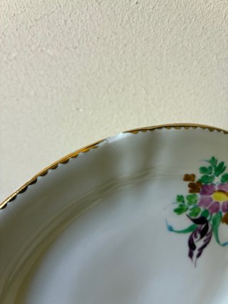 Platos Hispania Manises porcelana flores