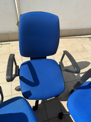 4 Sillas de Oficina Azul/Negro