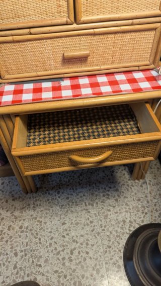 Mueble Comedor Mimbre y Madera