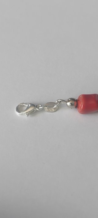 Collana corallo semigrezzo e argento 925