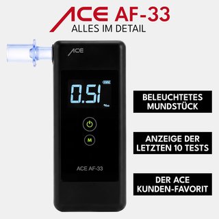 Alcoholímetro ACE AF-33 precisión contador