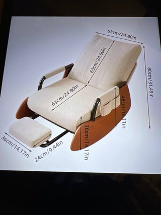 Sillón mecedora tela y madera