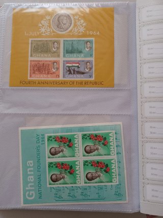 10 foglietti francobolli Ghana anni '60