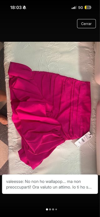 Falda Zara volante fucsia Talla XS