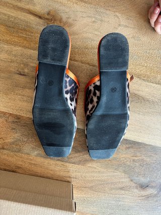 BUONAROTTI Sandalias Planas Animal Print Naranja