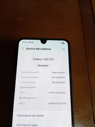 Samsung Galaxy negro a26  256GB