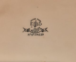 Victorian ceramic dish EBD Burslem Regent 1888