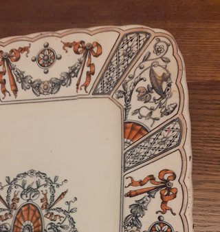 Victorian ceramic dish EBD Burslem Regent 1888