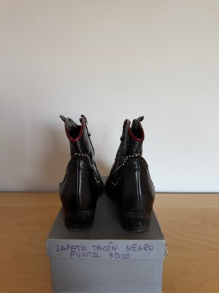 Botines piel negros mujer tachuelas estrellas