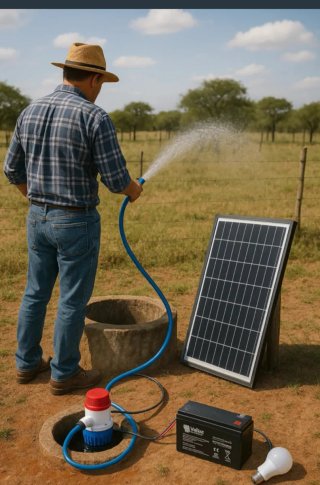 Bomba de agua solar con batería y placa solar