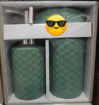 Set bagno ceramica grigio intrecciato