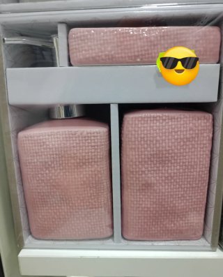 Set bagno ceramica grigio intrecciato