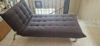 Chaise longue tela gris Maisons du Monde