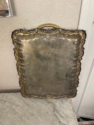 Bandeja Vintage Metal Asas Doradas