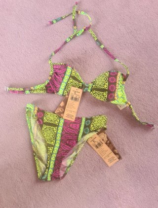 Bikini Cocöa estampado étnico flúor- Talla 40/44