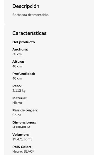 Barbacoa desmontable