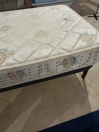 Somier + Colchón 90cm y Cabecero Blanco