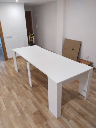 Mesa de comedor extensible blanca