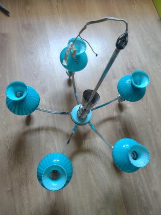 Lámpara de techo cristal y metal