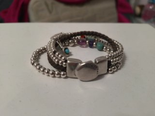 Pulsera Uno de 50 Plata y Multicolor