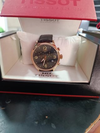 Tissot Chrono XL Oro Rosa 45mm Correa Marrón